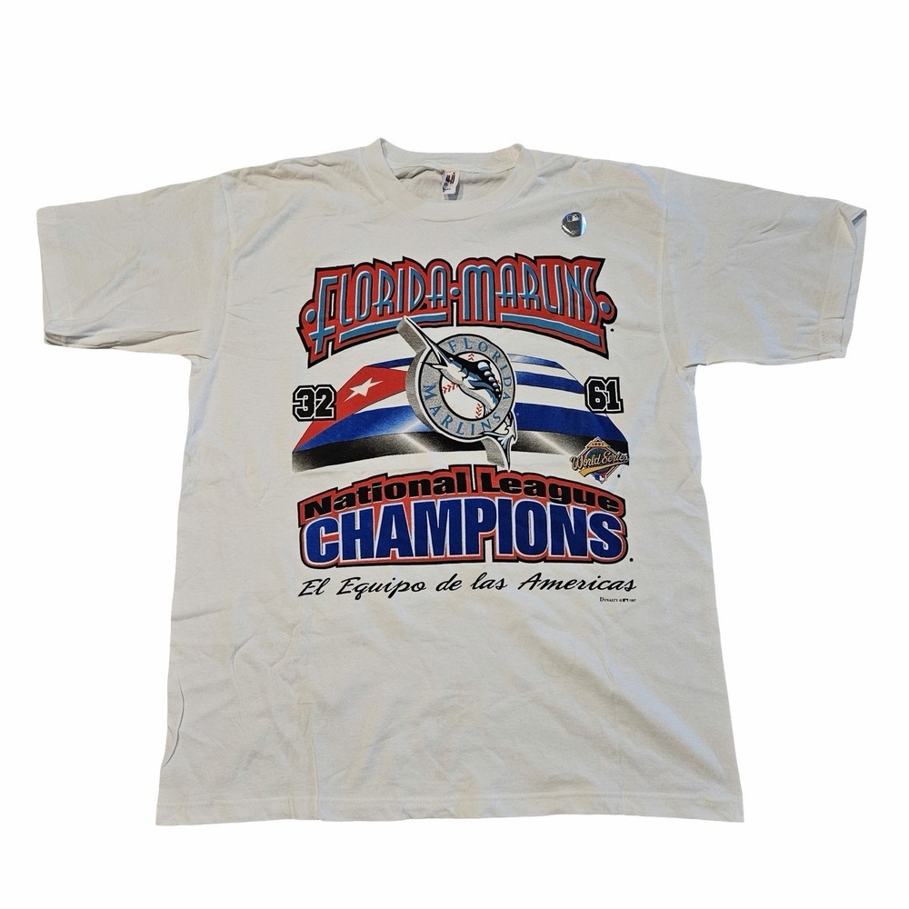 Vintage 1997 Florida Marlins NL Champions El Equipo Americas Shirt XL